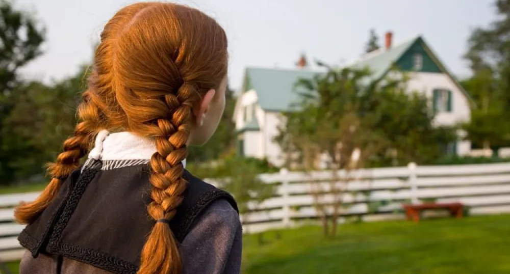 Anne of Green Gables looks at Green Gables