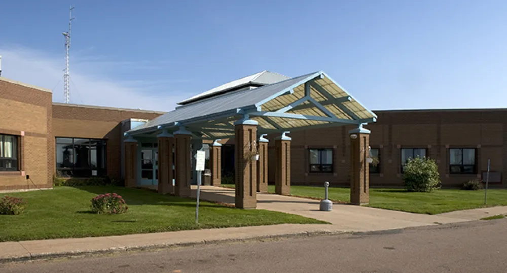 Community Hospital O'leary A one-story brick building with a welcoming entranceway -- the Community Hosptial O'Lear