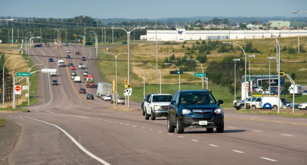 cars driving on a busy road