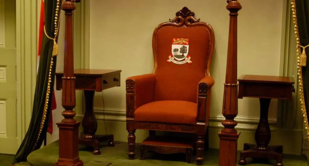 Legislative Assembly of Prince Edward Island Image of Speaker's chair in the Legislative Assembly of Prince Edward Island