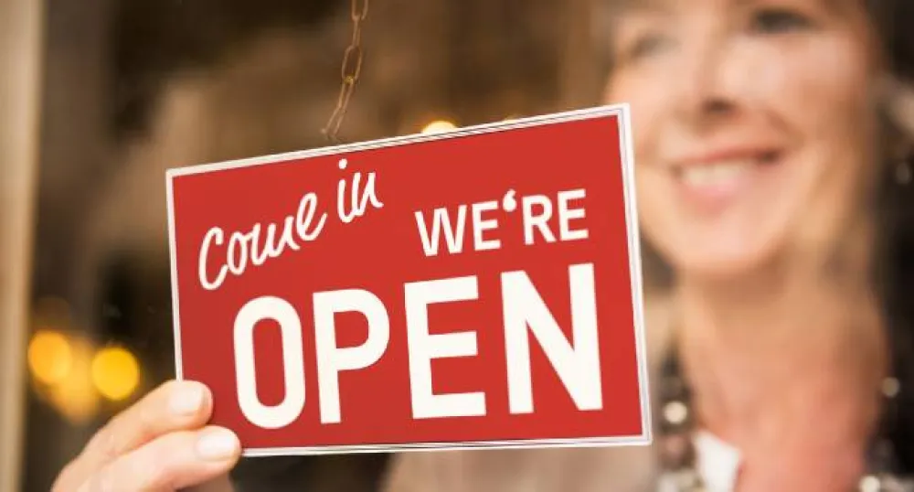Business open sign