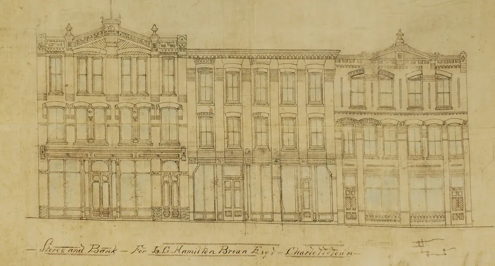 Dessin architectural, « Brown Block », Charlottetown, par Phillips et Chappell, vers 1884 (Acc3452/4)