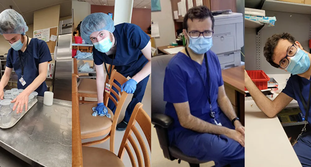 Logan Robbins (left) and Samuel DaFonesca (right) on the job at Queen Elizabeth Hospital Logan Robbins (left) and Samuel DaFonesca (right) on the job at Queen Elizabeth Hospital