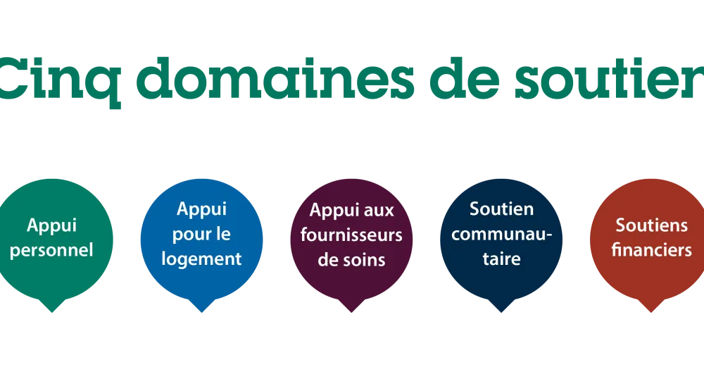 Infographie sur cinq domaines de support