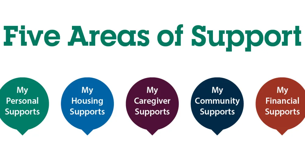 AccessAbility Supports graphic showing support areas
