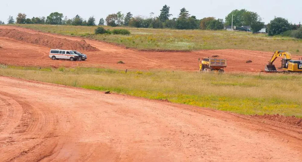 Preliminary road work for the construction of the Trans-Canada Highway extension project 
