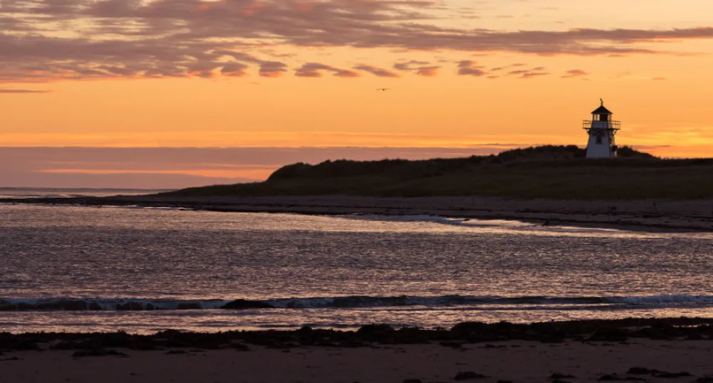 Sunset beach scene