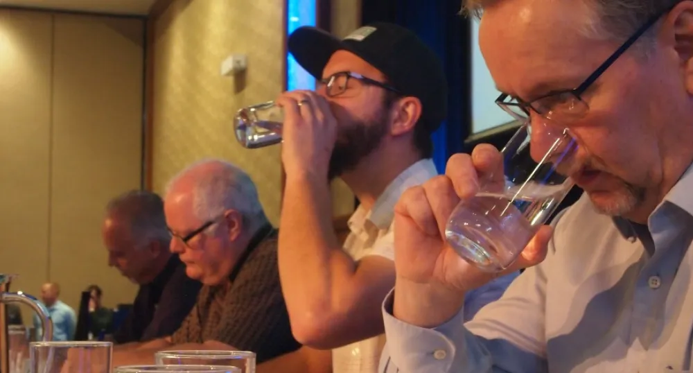 Judges at water tasting
