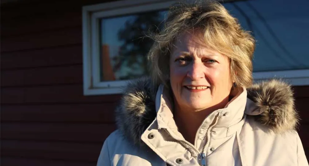 Donna Gallant This photo shows cancer survivor Donna Gallant, standing outside in winter.