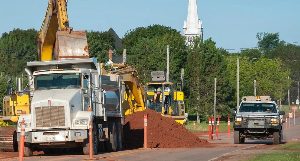 Construction on 800 metres of new sewer mains and 750 metres of storm main in Kinkora