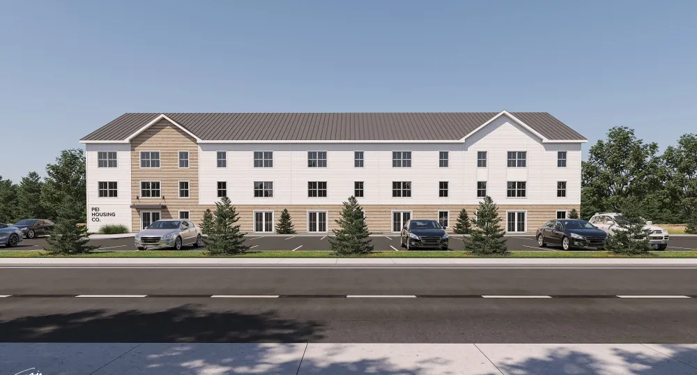 Province announces another 111 social housing units image of sketch of an apartment building