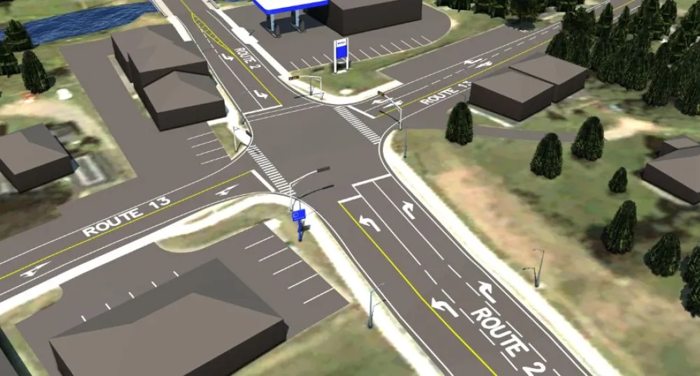 image shows Hunter River intersection and new lights