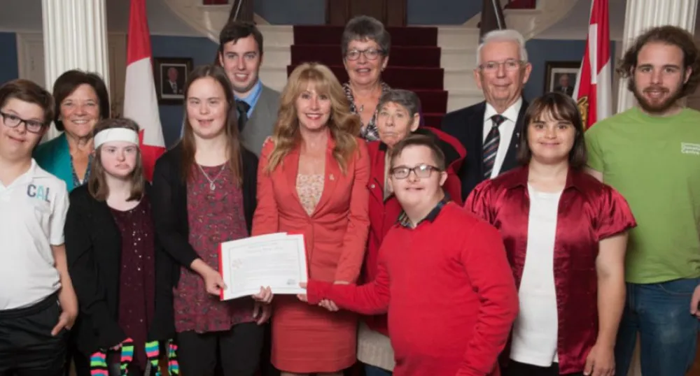 PEI Association of Community Living Minister Tina Mundy meets with members and staff of the PEI Association of Community Living at Government House