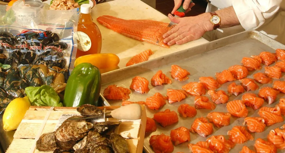 Culinary competition highlights Island seafood Photo shows seafood being prepared