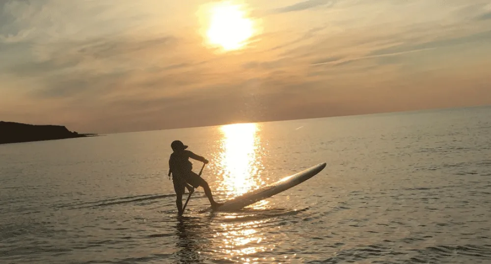 Matthew Doiron on a paddleboard Matthew Doiron on a paddleboard