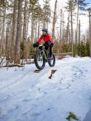 Person in fat-bike trail 