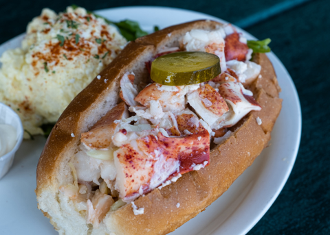 image of a lobster roll on a plate