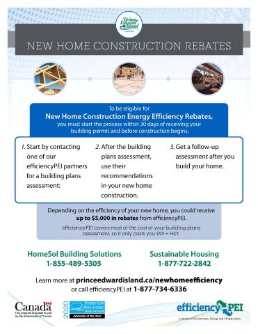 Image of handout on new home construction energy efficiency rebates