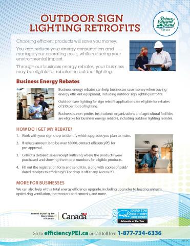thumbnail image of a poster describing energy efficiency rebates for outdoor lighting