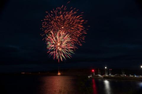 fireworks over water