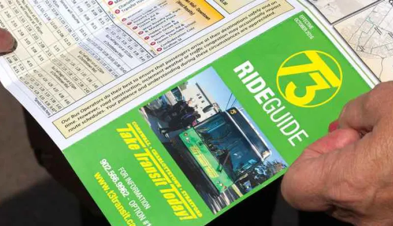 Public transit schedule brochure