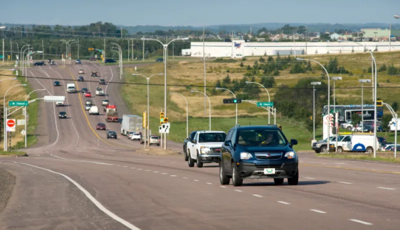 cars driving on a busy road