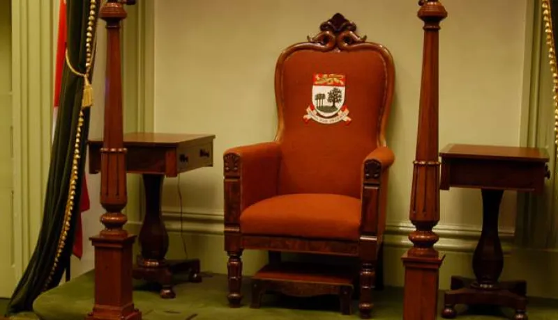 Image of Speaker&#039;s chair in the Legislative Assembly of Prince Edward Island