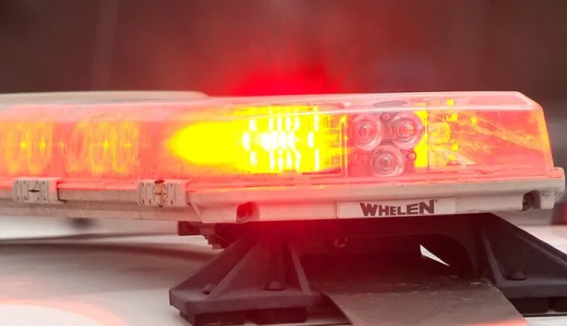 flashing lights on a police car
