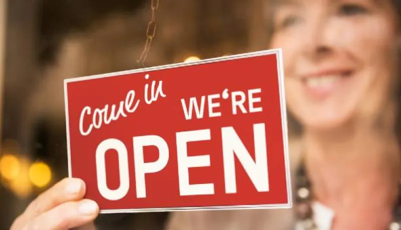 Business open sign