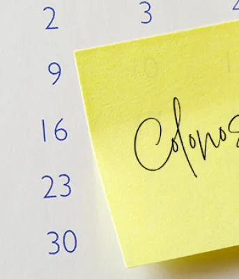 Request to Self-Refer for a Colonoscopy A yellow sticky note with the word Colonoscopy written on it