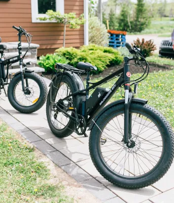 Power Assisted Bicycles also known as e-Bikes Image of two types of e-bikes