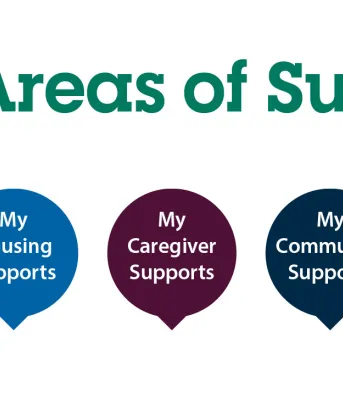 AccessAbility Supports graphic showing support areas