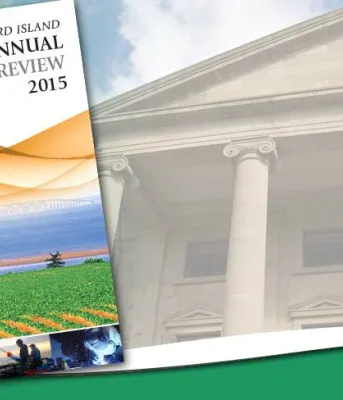 Annual Statistical Review Cover of 2015 Annual Statistical review with image of Province House in background