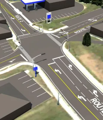 image shows Hunter River intersection and new lights