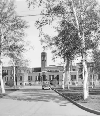 Digging up the past, opening a time capsule Picture of hospital in 1950s