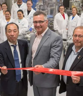 Officials cut red ribbon to officially open expansion at Sekiusi facility in Charlottetown, PEI