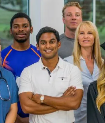 group of young adults showcasing different careers